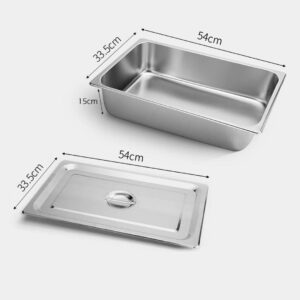 SOGA 2X Gastronorm GN Pan Full Size 1/1 GN Pan 15cm Deep Stainless Steel Tray With Lid, Home & Living, Kitchen & Dining, Bakeware, Baking Trays, ,  - NZ DEPOT 2