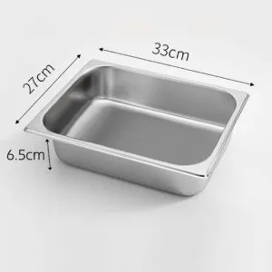 Buy SOGA 2X Gastronorm GN Pan Full Size 1/2 GN Pan 6.5cm Deep Stainless Steel Tray Online - Home & Living/Kitchen & Dining/Bakeware/Baking Trays - 2 - NZ Depot Free Shipping