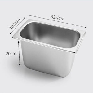 SOGA 2X Gastronorm GN Pan Full Size 1/3 GN Pan 20cm Deep Stainless Steel Tray, Home & Living, Kitchen & Dining, Bakeware, Baking Trays, ,  - NZ DEPOT 2