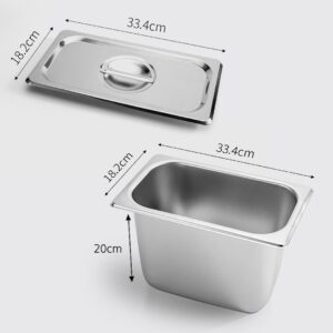 SOGA 2X Gastronorm GN Pan Full Size 1/3 GN Pan 20cm Deep Stainless Steel Tray With Lid, Home & Living, Kitchen & Dining, Bakeware, Baking Trays, ,  - NZ DEPOT 2