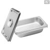 SOGA 2X Gastronorm GN Pan Full Size 1/3 GN Pan 6.5 cm Deep Stainless Steel Tray With Lid, Home & Living>Kitchen & Dining>Bakeware>Baking Trays, , , , ,  - NZ DEPOT 1
