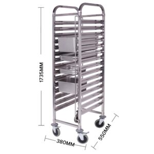 SOGA 2X Gastronorm Trolley 15 Tier Stainless Steel Bakery Trolley Suits GN 1/1 Pans, Business & Industrial, Food Service, Food Service Carts, , ,  - NZ DEPOT 2