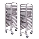 SOGA 2X Gastronorm Trolley 15 Tier Stainless Steel Bakery Trolley Suits GN 1/1 Pans, Business & Industrial>Food Service>Food Service Carts, , , , ,  - NZ DEPOT 1