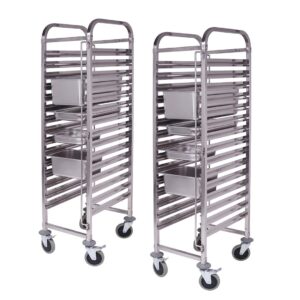 SOGA 2X Gastronorm Trolley 15 Tier Stainless Steel Bakery Trolley Suits GN 1/1 Pans, Business & Industrial, Food Service, Food Service Carts, , ,  - NZ DEPOT 1