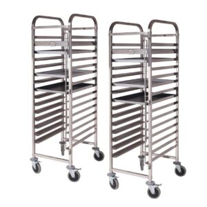 SOGA 2X Gastronorm Trolley 15 Tier Stainless Steel Cake Bakery Trolley Suits 60*40cm Tray, Business & Industrial, Food Service, Food Service Carts, , ,  - NZ DEPOT 1