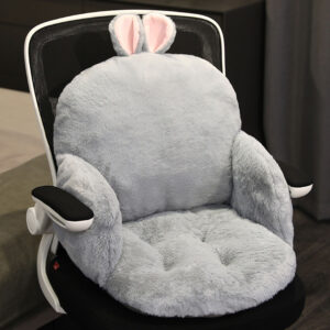 SOGA 2X Gray Bunny Shape Cushion Soft Leaning Bedside Pad Sedentary Plushie Pillow Home Decor, Furniture, Living Room Furniture, Occasional Chairs, ,  - NZ DEPOT 2