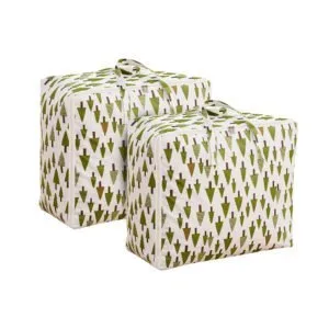 Buy SOGA 2X Green Pine Tree Medium Storage Luggage Bag Double Zipper Foldable Travel Organiser Essentials Online - Furniture/Storage & Shelving/Home Storage - 1 - NZ Depot Free Shipping