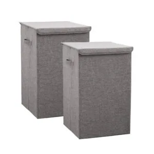 Buy SOGA 2X Grey Large Collapsible Laundry Hamper Storage Box Foldable Canvas Basket Home Organiser Decor Online - Furniture/Storage & Shelving/Home Storage - 1 - NZ Depot Free Shipping