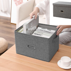 SOGA 2X Grey Large Foldable Canvas Storage Box Cube Clothes Basket Organiser Home Decorative Box, Furniture, Storage & Shelving, Home Storage, , ,  - NZ DEPOT 2