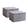 SOGA 2X Grey Large Portable Double Zipper Storage Box Moisture Proof Clothes Basket Foldable Home Organiser, Furniture, Storage & Shelving, Home Storage, , ,  - NZ DEPOT 1