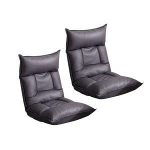 SOGA 2X Grey Lounge Recliner Lazy Sofa Bed Tatami Cushion Collapsible Backrest Seat Home Office Decor, Furniture, Living Room Furniture, Occasional Chairs, , ,  - NZ DEPOT 1