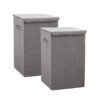 SOGA 2X  Grey Medium Collapsible Laundry Hamper Storage Box Foldable Canvas Basket Home Organiser Decor, Furniture>Storage & Shelving>Home Storage, , , , ,  - NZ DEPOT 1