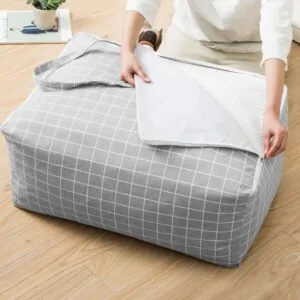 Buy SOGA 2X Grey Plaid Large Storage Luggage Bag Double Zipper Foldable Travel Organiser Essentials Online - Furniture/Storage & Shelving/Home Storage - 2 - NZ Depot Free Shipping