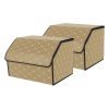 SOGA 2X Leather Car Boot Collapsible Foldable Trunk Cargo Organizer Portable Storage Box Beige/Gold Stitch Medium, Garden, Tools & Hardware>Automotive Parts & Accessories>Accessories & Car Care>Interior Accessories, , , , ,  - NZ DEPOT 1