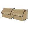 SOGA 2X Leather Car Boot Collapsible Foldable Trunk Cargo Organizer Portable Storage Box Beige/Gold Stitch Small, Garden, Tools & Hardware>Automotive Parts & Accessories>Accessories & Car Care>Interior Accessories, , , , ,  - NZ DEPOT 1