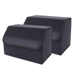 SOGA 2X Leather Car Boot Collapsible Foldable Trunk Cargo Organizer Portable Storage Box Black Medium, Garden, Tools & Hardware>Automotive Parts & Accessories>Accessories & Car Care>Interior Accessories, , , , ,  - NZ DEPOT 1