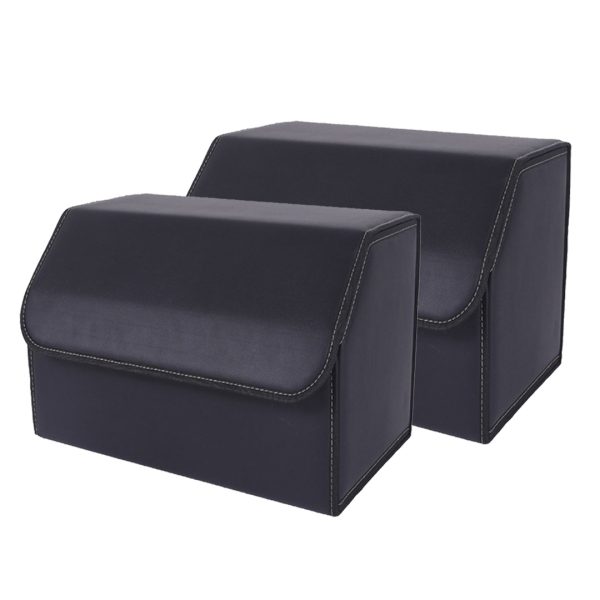 SOGA 2X Leather Car Boot Collapsible Foldable Trunk Cargo Organizer Portable Storage Box Black Medium, Garden, Tools & Hardware>Automotive Parts & Accessories>Accessories & Car Care>Interior Accessories, , , , ,  - NZ DEPOT 1