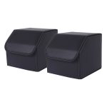 SOGA 2X Leather Car Boot Collapsible Foldable Trunk Cargo Organizer Portable Storage Box Black Small, Garden, Tools & Hardware>Automotive Parts & Accessories>Accessories & Car Care>Interior Accessories, , , , ,  - NZ DEPOT 1