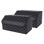 SOGA 2X Leather Car Boot Collapsible Foldable Trunk Cargo Organizer Portable Storage Box Black/Gold Stitch Large, Garden, Tools & Hardware>Automotive Parts & Accessories>Accessories & Car Care>Interior Accessories, , , , ,  - NZ DEPOT 1