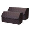 SOGA 2X Leather Car Boot Collapsible Foldable Trunk Cargo Organizer Portable Storage Box Black/Red Stitch Large, Garden, Tools & Hardware>Automotive Parts & Accessories>Accessories & Car Care>Interior Accessories, , , , ,  - NZ DEPOT 1
