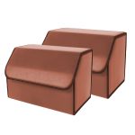 SOGA 2X Leather Car Boot Collapsible Foldable Trunk Cargo Organizer Portable Storage Box Coffee Medium, Garden, Tools & Hardware>Automotive Parts & Accessories>Accessories & Car Care>Interior Accessories, , , , ,  - NZ DEPOT 1