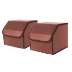 SOGA 2X Leather Car Boot Collapsible Foldable Trunk Cargo Organizer Portable Storage Box Coffee Small, Garden, Tools & Hardware>Automotive Parts & Accessories>Accessories & Car Care>Interior Accessories, , , , ,  - NZ DEPOT 1