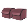 SOGA 2X  Leather Car Boot Collapsible Foldable Trunk Cargo Organizer Portable Storage Box Red Small, Garden, Tools & Hardware>Automotive Parts & Accessories>Accessories & Car Care>Interior Accessories, , , , ,  - NZ DEPOT 1