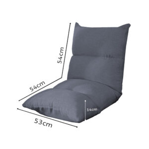 SOGA 2X Lounge Floor Recliner Adjustable Lazy Sofa Bed Folding Game Chair Grey, Furniture, Living Room Furniture, Occasional Chairs, , ,  - NZ DEPOT 2