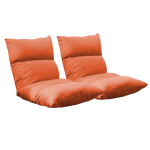 SOGA 2X Lounge Floor Recliner Adjustable Lazy Sofa Bed Folding Game Chair Orange, Furniture, Living Room Furniture, Occasional Chairs, , ,  - NZ DEPOT 1