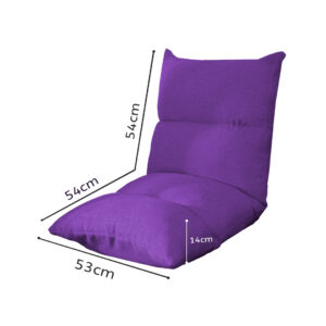 SOGA 2X Lounge Floor Recliner Adjustable Lazy Sofa Bed Folding Game Chair Purple, Furniture, Living Room Furniture, Occasional Chairs, , ,  - NZ DEPOT 2