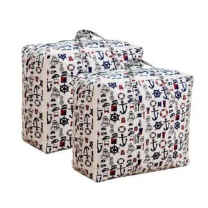 Buy SOGA 2X Nautical Icons Large Storage Luggage Bag Double Zipper Foldable Travel Organiser Essentials Online - Furniture/Storage & Shelving/Home Storage - 1 - NZ Depot Free Shipping