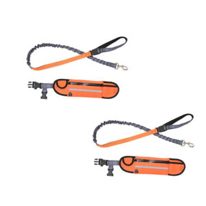 SOGA 2X Orange Adjustable Hands-Free Pet Leash Bag Dog Lead Walking Running Jogging Pet Essentials, Pets, Dog, Pet Accessories, Dog Collars, ,  - NZ DEPOT 1