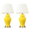 SOGA 2X Oval Ceramic Table Lamp with Gold Metal Base Desk Lamp Yellow, Home & Living>Lighting>Indoor Lights>Lamps>Table Lamps, , , , ,  - NZ DEPOT 1