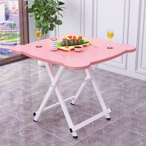 SOGA 2X Pink Minimalist Cat Ear Folding Table Indoor Outdoor Portable Stall Desk Home Decor, Furniture, Living Room Furniture, Tables, , ,  - NZ DEPOT 2