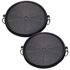 SOGA 2X Portable Korean BBQ Butane Gas Stove Stone Grill Plate Non Stick Coated Round, home & living, outdoor living, barbecues, barbecue accessories, spare parts & fittings,  - NZ DEPOT 1