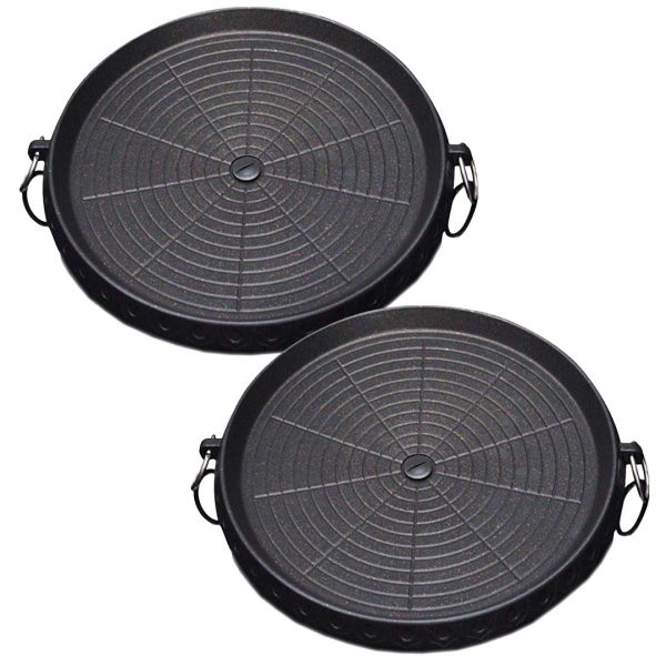 SOGA 2X Portable Korean BBQ Butane Gas Stove Stone Grill Plate Non Stick Coated Round, home & living > outdoor living > barbecues > barbecue accessories > spare parts & fittings, , , , ,  - NZ DEPOT 1