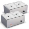 SOGA 2X Stainless Steel 2 X 1/2 GN Pan Electric Bain-Marie Food Warmer with Lid, Business & Industrial>Food Service>Plate & Dish Warmers, , , , ,  - NZ DEPOT 1