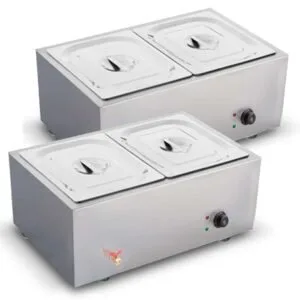 Buy SOGA 2X Stainless Steel 2 X 1/2 GN Pan Electric Bain-Marie Food Warmer with Lid Online - Business & Industrial/Food Service/Plate & Dish Warmers - 1 - NZ Depot Free Shipping