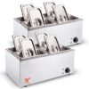 SOGA 2X Stainless Steel 4 X 1/2 GN Pan Electric Bain-Marie Food Warmer with Lid, Business & Industrial>Food Service>Plate & Dish Warmers, , , , ,  - NZ DEPOT 1