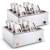 SOGA 2X Stainless Steel 6 X 1/3 GN Pan Electric Bain-Marie Food Warmer with Lid, Business & Industrial>Food Service>Plate & Dish Warmers, , , , ,  - NZ DEPOT 1