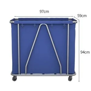 Buy SOGA 2X Stainless Steel Commercial Large Soiled Linen Laundry Trolley Cart with Wheels Blue Online - Business & Industrial/Food Service/Food Service Carts - 2 - NZ Depot Free Shipping