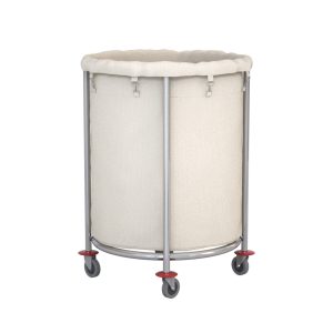 SOGA 2X Stainless Steel Commercial Round Soiled Linen Laundry Trolley Cart with Wheels White, Business & Industrial, Food Service, Food Service Carts, , ,  - NZ DEPOT 2