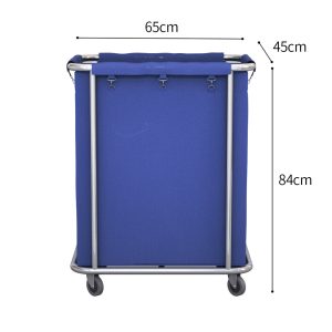 SOGA 2X Stainless Steel Commercial Square Soiled Linen Laundry Trolley Cart with Wheels Blue, Business & Industrial, Food Service, Food Service Carts, , ,  - NZ DEPOT 2