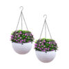 SOGA 2X White Medium Hanging Resin Flower Pot Self Watering Basket Planter Outdoor Garden Decor, Home & Living>Home Decor>Indoor Pots, Planters and Plant Stands, , , , ,  - NZ DEPOT 1