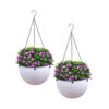 SOGA 2X White Small Hanging Resin Flower Pot Self Watering Basket Planter Outdoor Garden Decor, Home & Living>Home Decor>Indoor Pots, Planters and Plant Stands, , , , ,  - NZ DEPOT 1