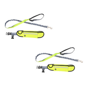 Soga 2X Yellow Adjustable Hands Free Pet Leash Bag Dog Lead Walking Running Jogging Pet Essentials Nz Depot - Nz Depot