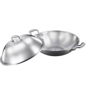 SOGA 3-Ply 42cm Stainless Steel Double Handle Wok Frying Fry Pan Skillet with Lid, Home & Living, Kitchen & Dining, Cookware, Frying Pans, ,  - NZ DEPOT 1