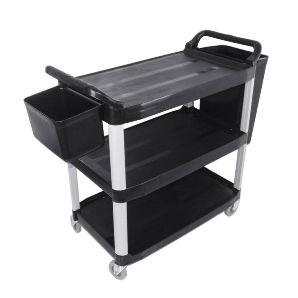 Soga 3 Tier 83X43X95Cm Food Trolley Food Waste Cart With Two Bins Storage Kitchen Black Small, Business &Amp; Industrial, Food Service, Food Service Carts, , ,  - Nz Depot 1