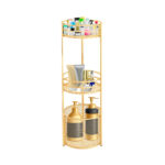 SOGA 3 Tier Bathroom Freestanding Storage Shelf Multifunctional Display Rack Organiser with Basket, Home>Bathroom>Bathroom Accessories>Bathroom Storage, , , , ,  - NZ DEPOT 1