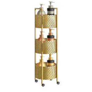 Buy SOGA 3 Tier Bathroom Shelf Multifunctional Storage Display Rack Organiser with wheels Online - Home/Bathroom/Bathroom Accessories/Bathroom Storage - 1 - NZ Depot Free Shipping